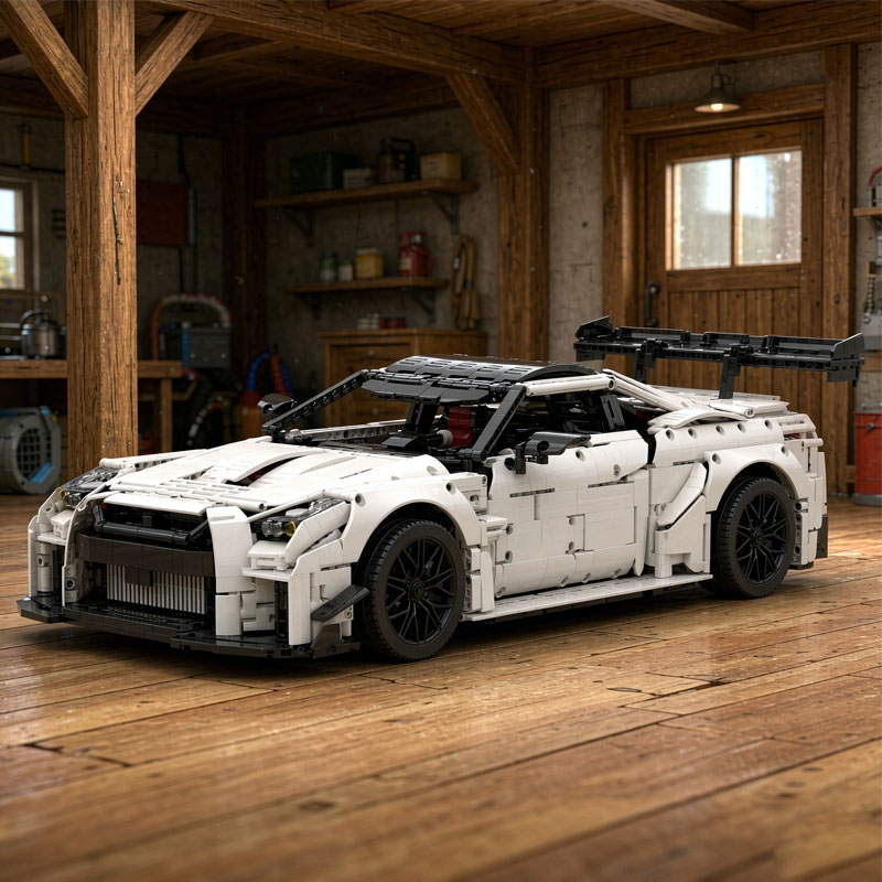 Moc Supercar Building Blocks 1/8 Scale - Super Sportwagen Bausteine MOC GTR35 Statisches