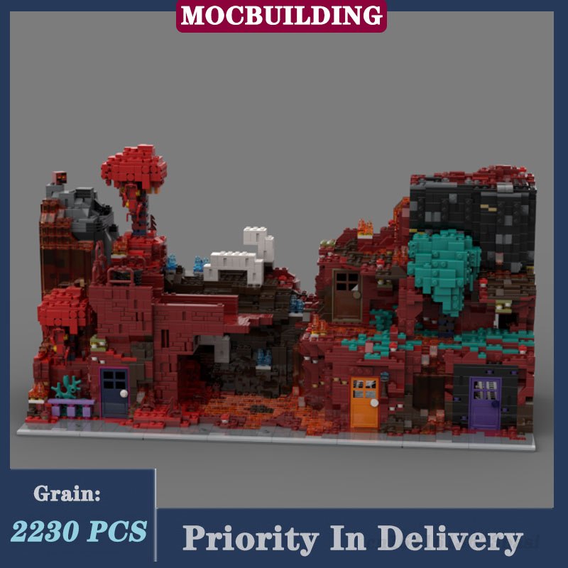 Moc Modular Building Street View Bricks - MOC Stadt Modulares Gebäude Lava See