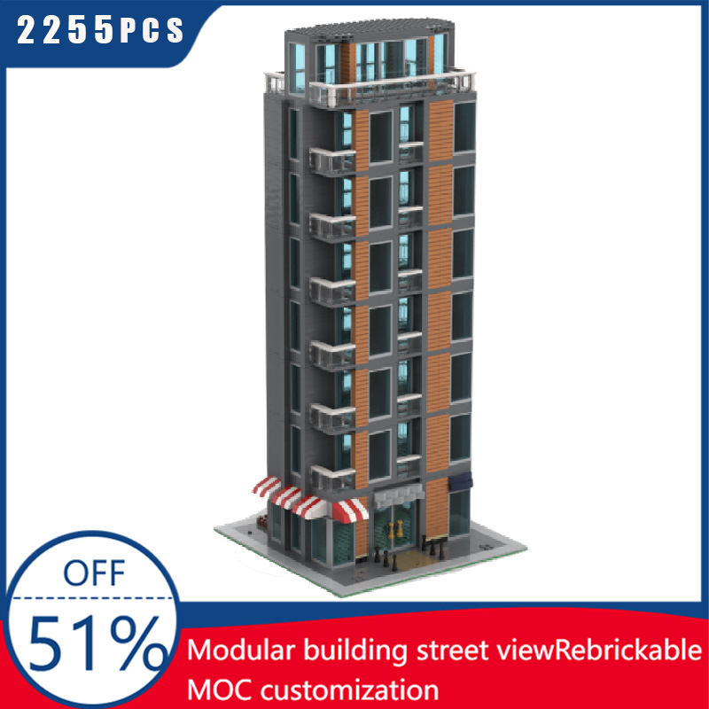 Moc Modular Building Street View Bricks - 2255 Teile MOC Kreative Stadt Street