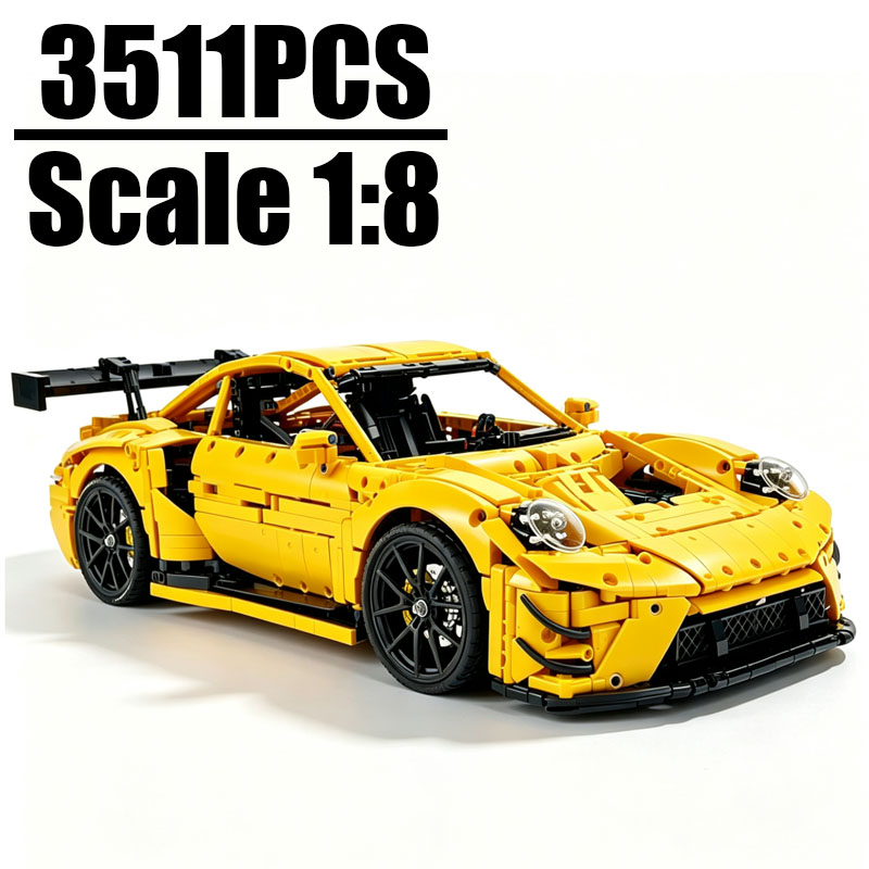 Moc Supercar Building Blocks 1/8 Scale - Neues MOC-182607 992GT3R Supersportwagen 1:8 Maßstab