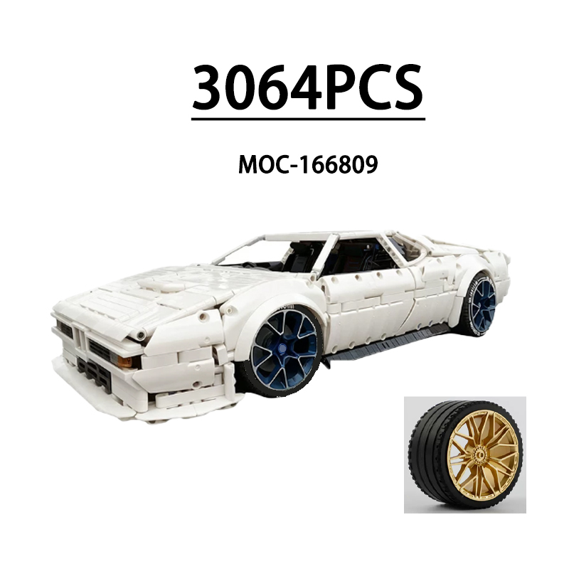 Moc Supercar Building Blocks 1/8 Scale - MOC-166809 Supersportwagen im Maßstab 1:8, Bausteinspielzeug,