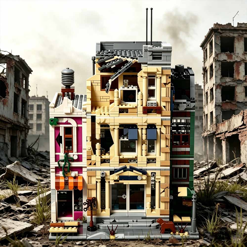 Kreative Weltuntergangs-Polize – Moc Modular Building Street View Bricks Bewertung und Preis