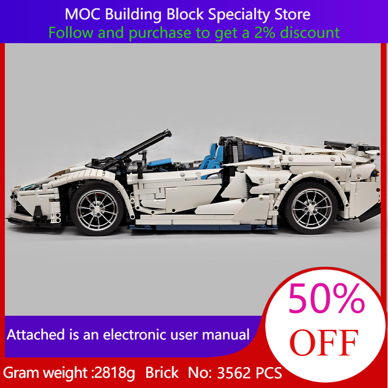 3562 Teile Bausteinmodell MOC  – Moc Supercar Building Blocks 1/8 Scale Bewertung und Preis